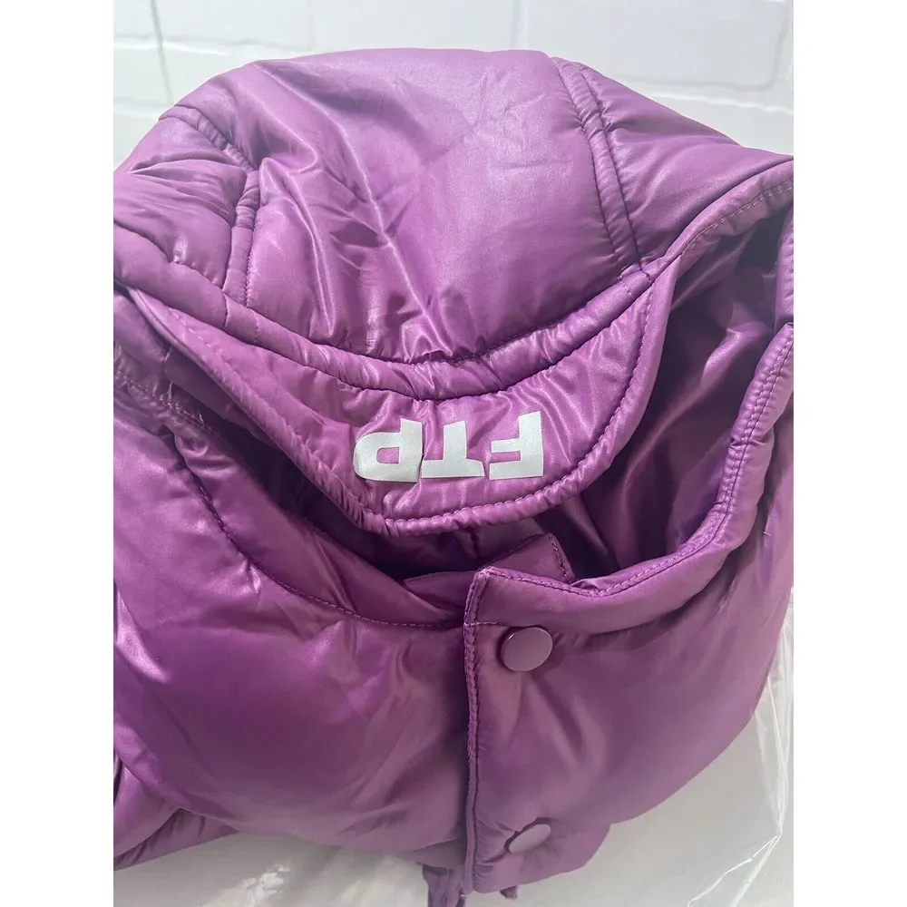 NEW - Very Nice FTP Plum Logo Quilt Puffer Plum Small removeable hood $295.00 - Picture 7 of 9